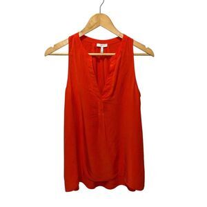 Joie Silk Women's Blouse Size XS Sleeveless Aruna Top Split V-Neck High Low Hem